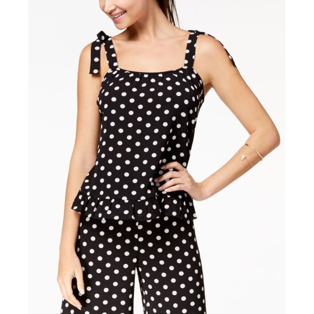 Ultra Flirt By Ikeddi Juniors Printed Ruffle Trimmed Tank Top